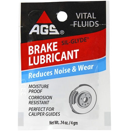 Ags Sil-Glyde Silicone Brake Lubricant, Pouch, 4 g, 100, PK25 BK1-B25